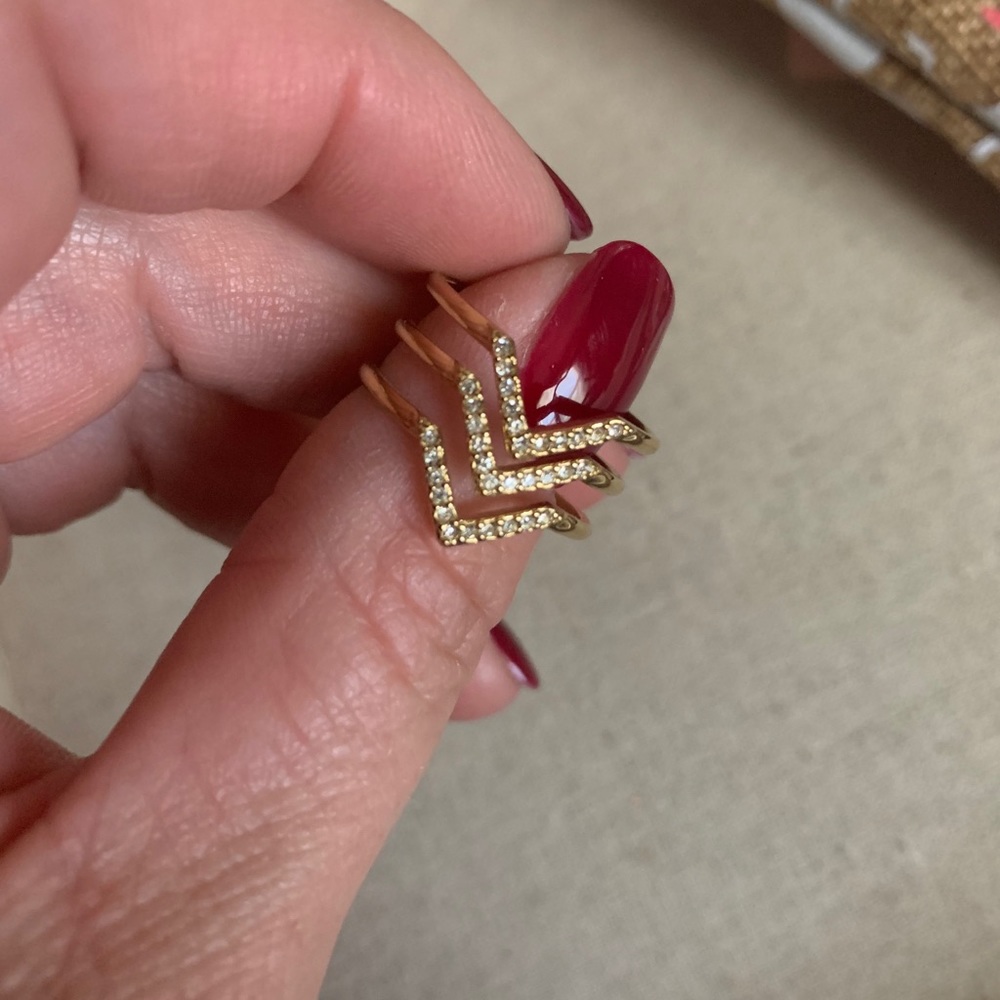 pave Chevron ring Stella and Dot gold